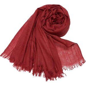 Women Scarfs Lightweight Linen 75”×43”, Red